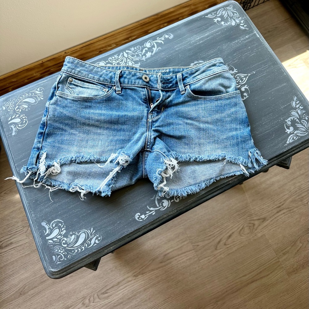 Distressed Blue Denim Shorts